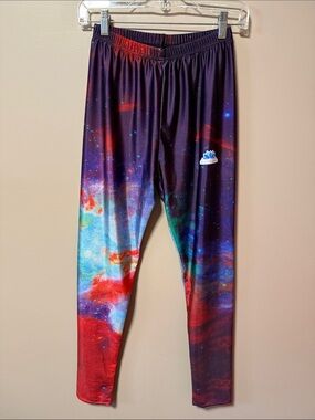 Lotus Leggings Galaxy Print Kids Leggings - Red, Blue, Purple